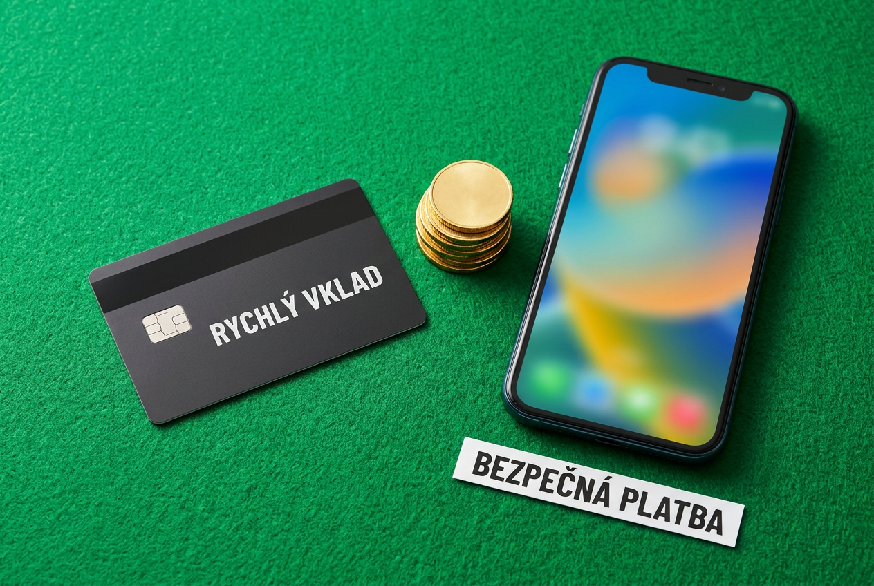 Různé platební prostředky a smartphone s abstraktním displejem